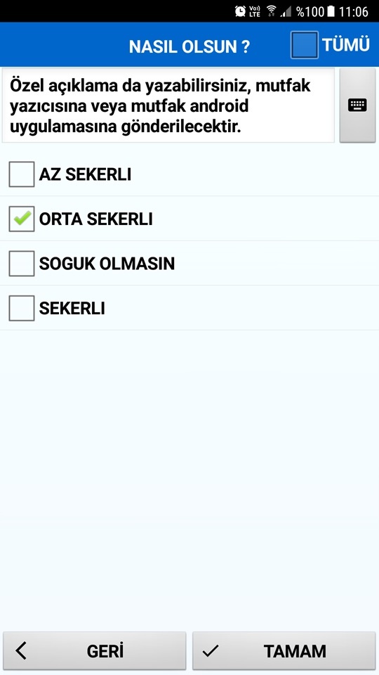 Siparişe Hazır / Özel Açıklama