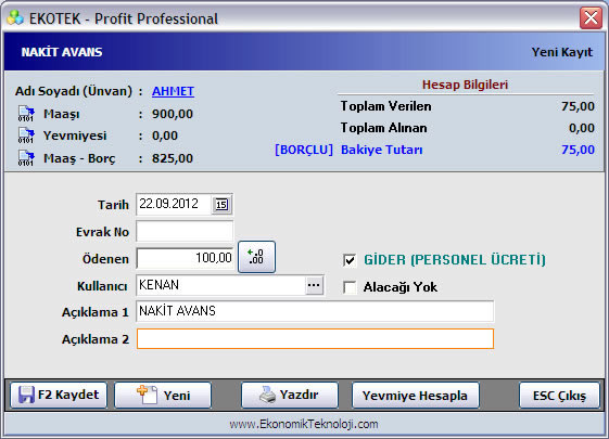 Personele Avans Ver