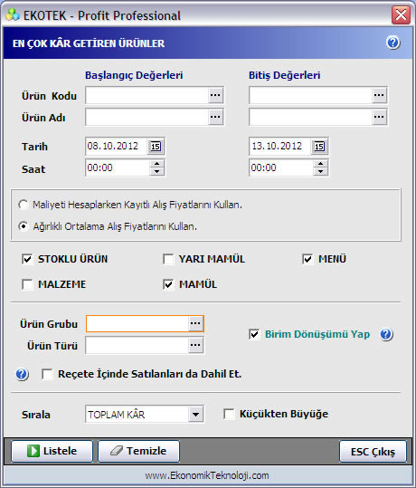 En Çok Kâr Getiren Ürünler