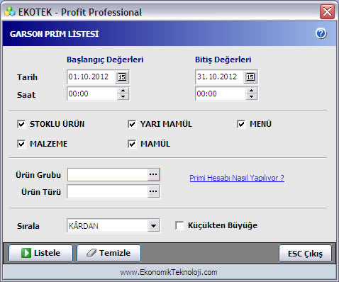 Garson Prim Raporu Kriterleri