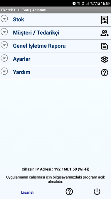 Android Asistan - Ana Menü