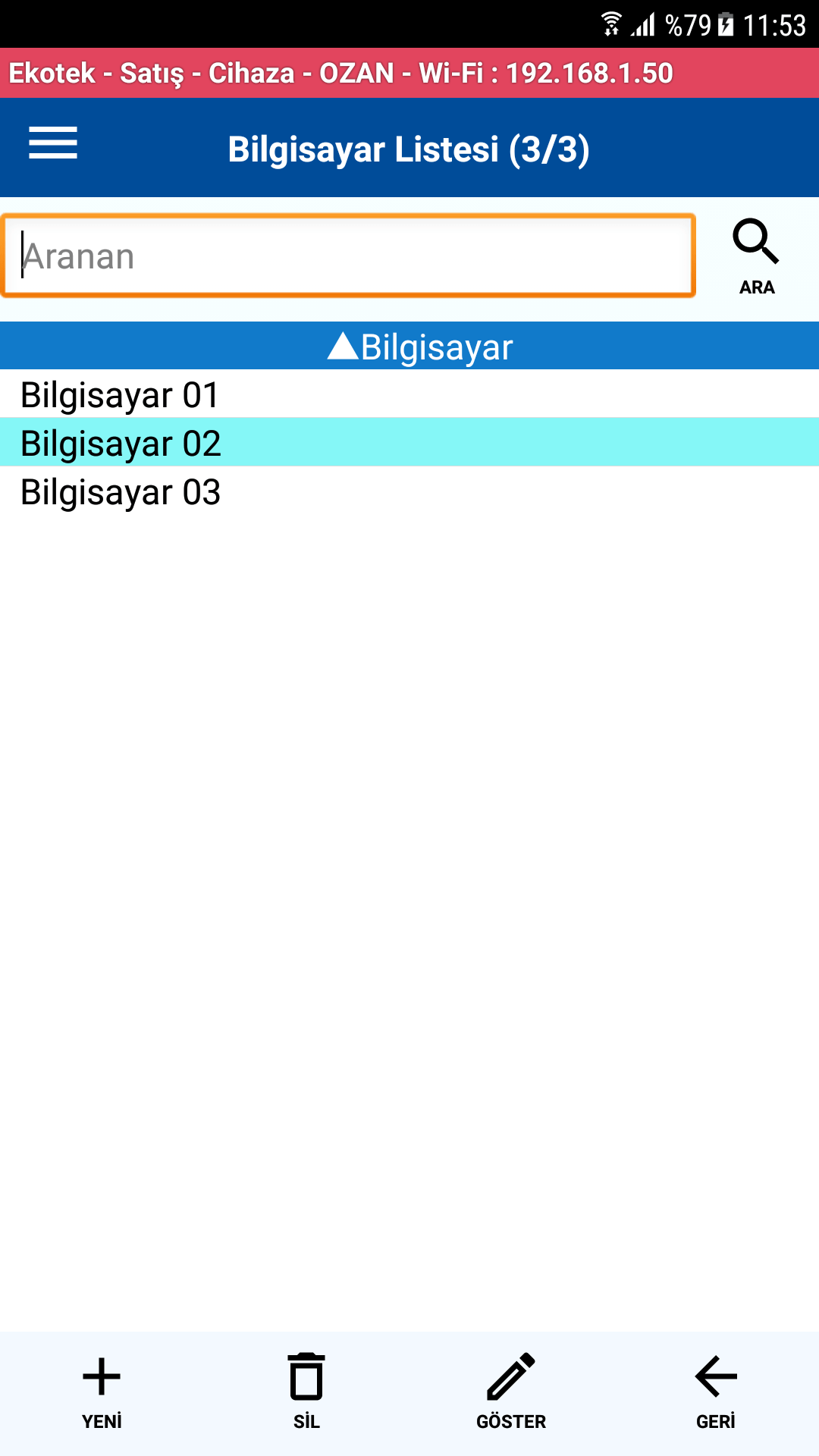 Bilgisayar Listesi