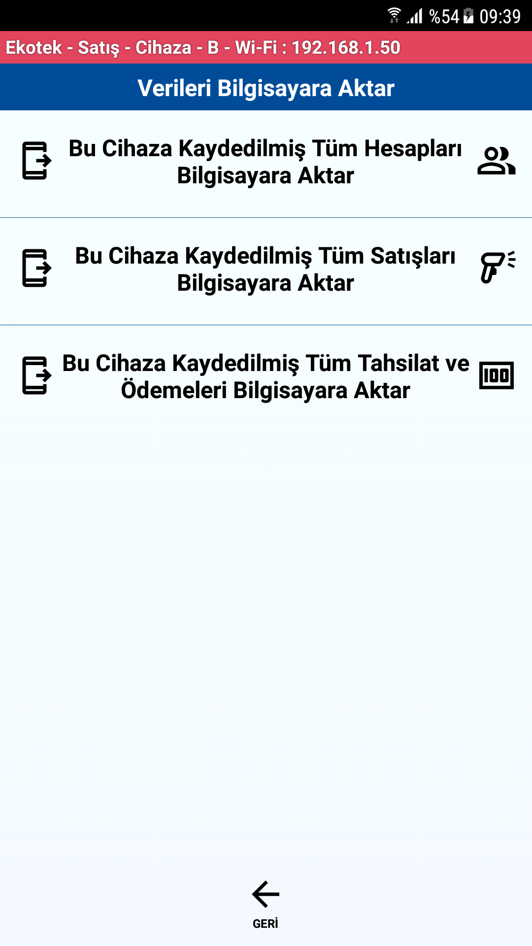 Android'den Bilgisayara Gönderme