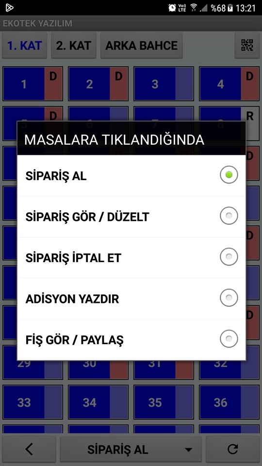 Android Garson - İşlemler